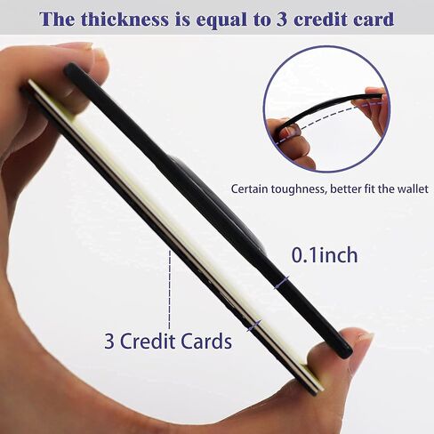 for Airtag Wallet Holder,Slim Thin Card Case Holder for Apple AirTag Size of a Credit Card for Purse, Handbag, Clutch (Black in Kuwait