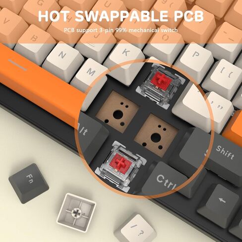 Wireless Mechanical Keyboard,2.4G/USB-C/Bluetooth Gaming Keyboard Hot Swappable,Efficient Numeric Pad,Keyboard Wrist Rest,Clicky Blue Switches,96% 100 Keys 4000mAh RGB Wired Keyboard for PC Mac iPad in Saudi Arabia