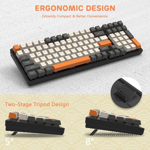 Wireless Mechanical Keyboard,2.4G/USB-C/Bluetooth Gaming Keyboard Hot Swappable,Efficient Numeric Pad,Keyboard Wrist Rest,Clicky Blue Switches,96% 100 Keys 4000mAh RGB Wired Keyboard for PC Mac iPad in Saudi Arabia