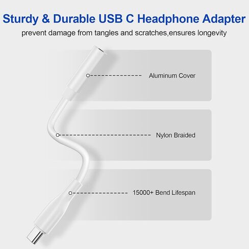 محول سماعة رأس USB C إلى 3.5 مم لـ Google Pixel 9 Pro XL Fold 8A 7A 6A 5A، 2 حزمة محول صوت من النوع C جاك Aux سلك لهاتف Samsung Galaxy A14 A15 A16 A54 A55 A53 S24 FE Ultra S23 S22 Plus in Saudi Arabia