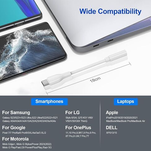 محول سماعة رأس USB C إلى 3.5 مم لـ Google Pixel 9 Pro XL Fold 8A 7A 6A 5A، 2 حزمة محول صوت من النوع C جاك Aux سلك لهاتف Samsung Galaxy A14 A15 A16 A54 A55 A53 S24 FE Ultra S23 S22 Plus in Saudi Arabia