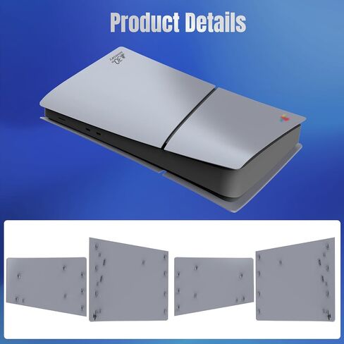 PEYANZ Faceplate for PS5 Slim (Digital Edition), Cover Plate, ABS Shell, Anti-Scratch Skin, Dustproof, with Extra 2 Controller Silicone Covers (Grey) in Kuwait