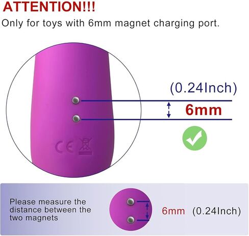 Magnetic USB DC Charger Cable 2.7ft Replacement Charging Cord for Rechargeable Toys Massagers Electric Toothbrush (6MM) in Kuwait