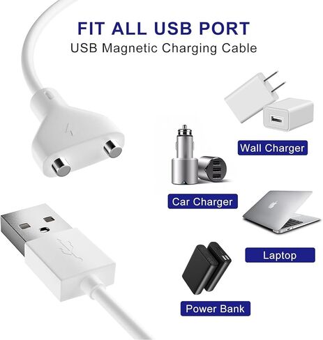 Magnetic USB DC Charger Cable 2.7ft Replacement Charging Cord for Rechargeable Toys Massagers Electric Toothbrush (6MM) in Kuwait