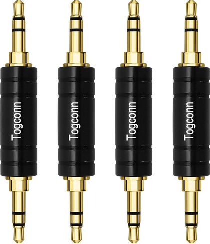 3.5mm Stereo AUX Male to Male Gold-Plated Adapter 2 Pack,3-Pole 3.5mm 1/8 inch TRS Stereo Jack to 3.5mm Stereo Jack Audio Metal Coupler Connector for BT Receiver, MP3 Player Car Transmitter, Speakers in Saudi Arabia