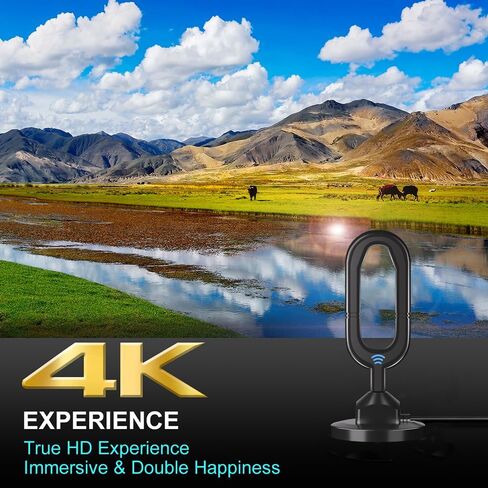 TV Antenna Digital HDTV Antenna 360° Reception Strong Magnetic Metal Base Indoor Tv Antenna Support 8K 4K 1080p All Older and Smart TV's in Saudi Arabia