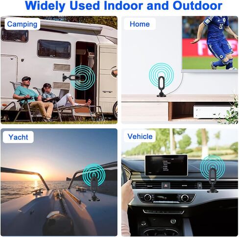 TV Antenna Digital HDTV Antenna 360° Reception Strong Magnetic Metal Base Indoor Tv Antenna Support 8K 4K 1080p All Older and Smart TV's in Saudi Arabia