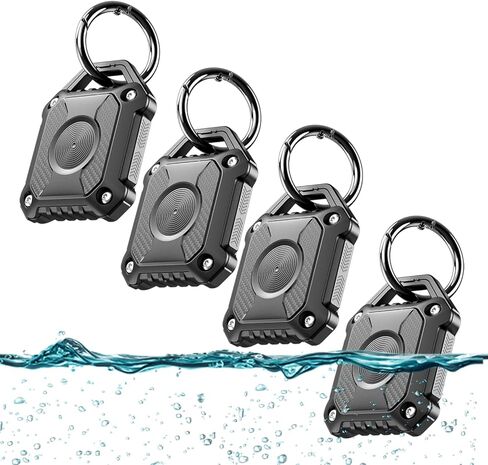 Airtag Holder 4 Pack, IP68 Waterproof Air Tag. Holder Keychain,Hard TPU Airtag Keychain, 360° Full Protection, Apple Tag Holder with Key Ring for Apple Airtag.(Black 4 Pack) in Kuwait