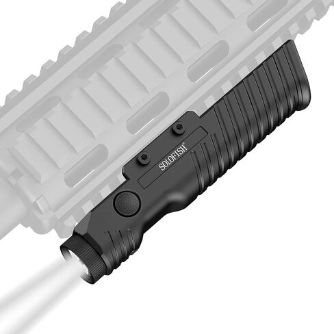 Solofish Aluminum Picatinny/Mlok Flashlight with Pressure Pad Switch for Rifle, 1450lm Weapon Light with Strobe/Momentary, Replaceable Batteries in Kuwait