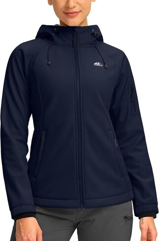 G تدريجي المرأة الصوف مبطن سترة سوفتشيل يندبروف ضوء دافئ مقاوم للماء سترة مقنعين للنساء الشتاء/الخريف/الربيع in Kuwait