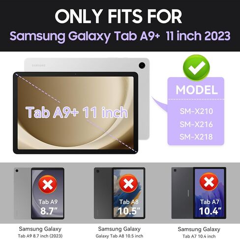 Case for Samsung Galaxy Tab A9+ 11 Inch 2023 Model (X210/X216/X218), Heavy Duty Shockproof Rugged Protective Case for Galaxy Tab A9 Plus Tablet (Black+Blue) in Kuwait