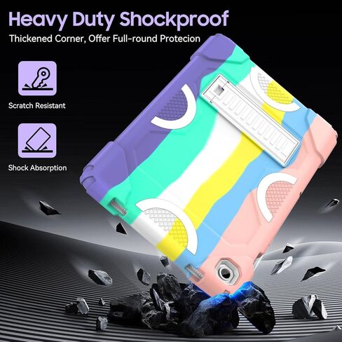 Case for Samsung Galaxy Tab A9+ 11 Inch 2023 Model (X210/X216/X218), Heavy Duty Shockproof Rugged Protective Case for Galaxy Tab A9 Plus Tablet (Black+Blue) in Kuwait