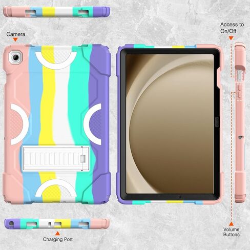 Case for Samsung Galaxy Tab A9+ 11 Inch 2023 Model (X210/X216/X218), Heavy Duty Shockproof Rugged Protective Case for Galaxy Tab A9 Plus Tablet (Black+Blue) in Kuwait