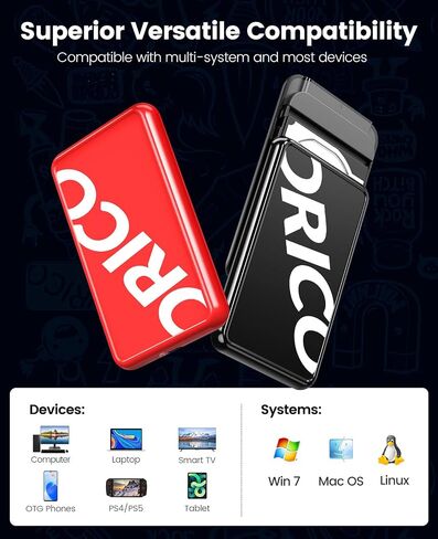 ORICO Trendy 2.5 inch Hard Drive Enclosure USB 3.1 Gen 1 to SATA III 5Gbps UASP External Hard Drive Enclosure for All 7mm 9.5mm 2.5 inch SATA SSD HDD Up to 8TB, Tool-Free, Black[CP25U3] in Saudi Arabia