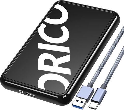 ORICO Trendy 2.5 inch Hard Drive Enclosure USB 3.1 Gen 1 to SATA III 5Gbps UASP External Hard Drive Enclosure for All 7mm 9.5mm 2.5 inch SATA SSD HDD Up to 8TB, Tool-Free, Black[CP25U3] in Saudi Arabia