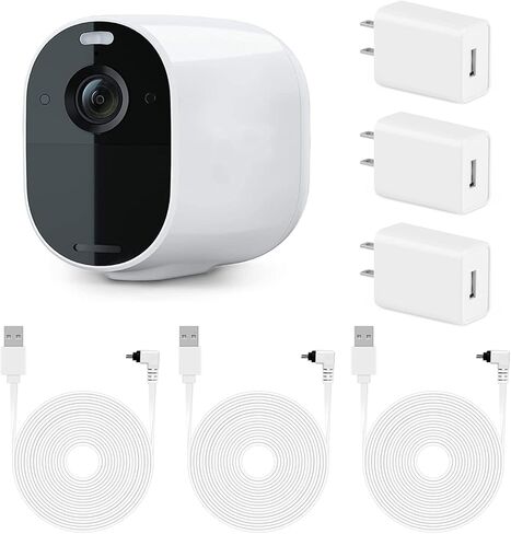 3 عبوات محول طاقة بطول 25 قدم/7.5 متر لأضواء Arlo الأساسية، كابل طاقة خارجي مقاوم للطقس يشحن باستمرار كاميرا Arlo الأساسية الخاصة بك - أبيض in Kuwait