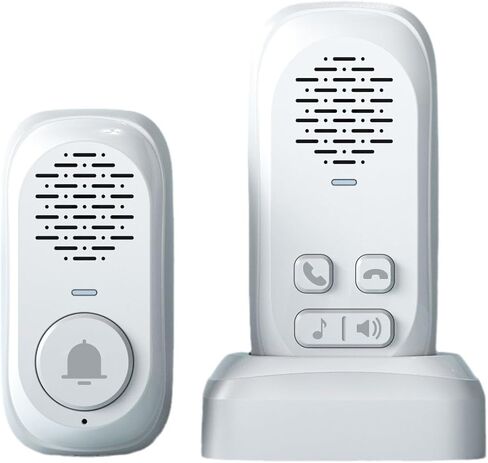 Wireless Intercom Doorbell,1000ft Range Doorbells for Home,Intercom 4 Volume Levels,Rechargeable Battery,Waterproof,Two-Way Communication System for Home Classroom (White) in Saudi Arabia