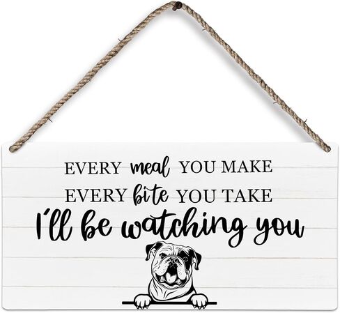 huester American Bulldog Dog Wood Plaque Sign, Bulldog Decor, Bulldog Gifts, Dog Signs for Home Decor, Dog Decorations for the Home, Every Meal You Make Dog Wall Hanging Decor, 12x6 inches in Kuwait
