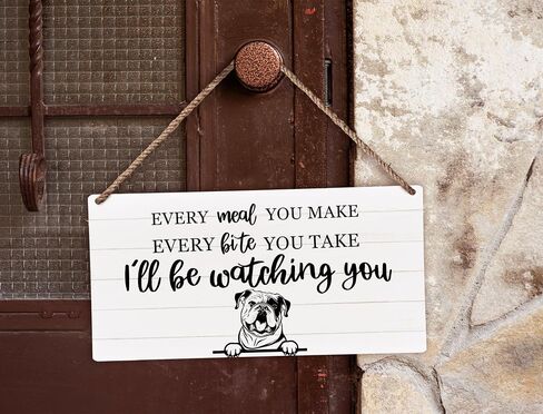 huester American Bulldog Dog Wood Plaque Sign, Bulldog Decor, Bulldog Gifts, Dog Signs for Home Decor, Dog Decorations for the Home, Every Meal You Make Dog Wall Hanging Decor, 12x6 inches in Kuwait