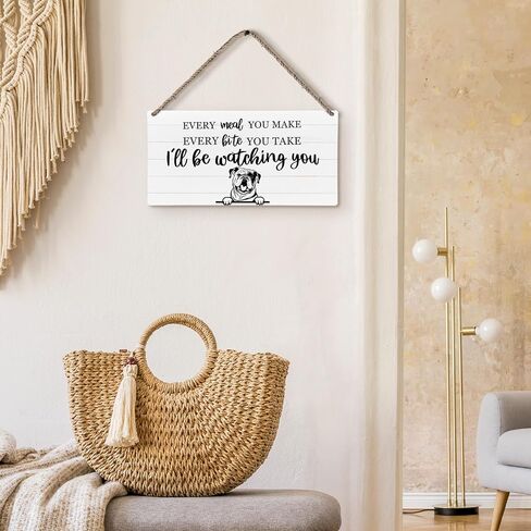 huester American Bulldog Dog Wood Plaque Sign, Bulldog Decor, Bulldog Gifts, Dog Signs for Home Decor, Dog Decorations for the Home, Every Meal You Make Dog Wall Hanging Decor, 12x6 inches in Kuwait