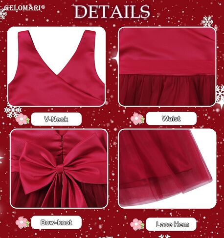 فساتين الفتيات زهرة 5-14Y الخامس الرقبة تول فتاة اللباس الأنيق حزب الكرة ثوب مع عقدة القوس in Kuwait