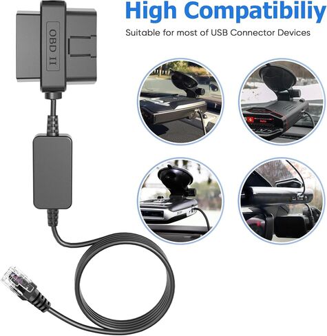 كابل كاشف الرادار obd، كابل شاحن كاشف الرادار obdii، محول كاشف الرادار، سلك الطاقة obdii المتوافق مع Escort max 360 passport unide r1/r3beltronics radenso xp وما إلى ذلك كاشف الرادار-rj11 in Kuwait
