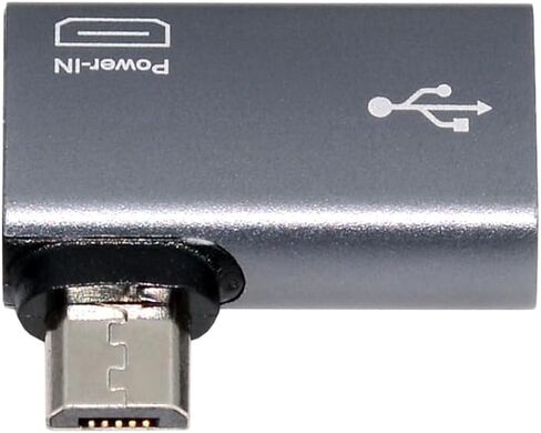 cablecc Micro USB 2.0 to USB Standard Type-A Female OTG Host Adapter Left Angled 90 Degree with Micro USB Power for Phone Tablet in Kuwait