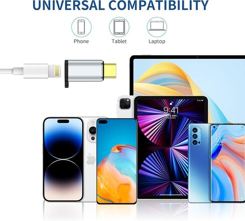 USB C to Lightning Adapter, Lightning Female to USB C Male Adapter, PD Fast Charging and Data Transfer, Suitable for iPhone 15/15 Plus/15 Pro/15 Pro Max, iPad Air, Other Type C Devices, 2pack，Black in Kuwait