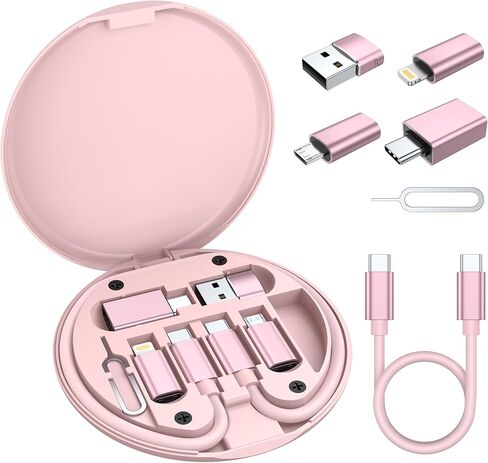 طقم محول شحن USB Elebase، محول USB إلى USBC، من النوع C إلى USB 3.0 OTG Light/ning Micro Multi Portable Converter Case مع كابل شاحن 1Ft 100W لهاتف iPhone 16 15 Max Pro، Samsung Galaxy S24 Plus in Saudi Arabia