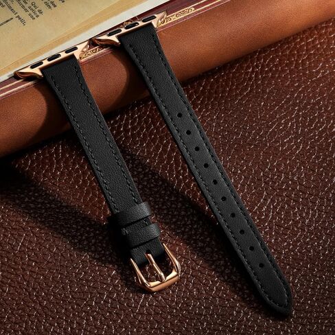 حزام WJK متوافق مع أساور ساعة Apple للنساء 40 مم 41 مم 42 مم 44 مم 45 مم 46 مم 38 مم SE 49 مم، حزام جلدي رفيع متوافق مع أساور iWatch للنساء سلسلة Ultra 2 10 9 8 7 6 5 4 3 2 1 in Kuwait