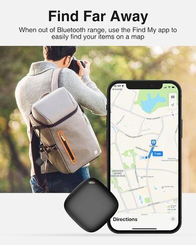 أجهزة تعقب مكتشف المفاتيح - مكتشف عناصر بلوتوث مع صوت، عبوتان متوافقتان مع Apple Find My (iOS فقط)، علامة تعقب GPS للسيارة|المحافظ|الأمتعة|الحقائب، محدد موقع الهاتف، بطارية قابلة للاستبدال in Saudi Arabia