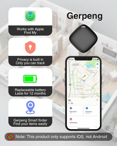 أجهزة تعقب مكتشف المفاتيح - مكتشف عناصر بلوتوث مع صوت، عبوتان متوافقتان مع Apple Find My (iOS فقط)، علامة تعقب GPS للسيارة|المحافظ|الأمتعة|الحقائب، محدد موقع الهاتف، بطارية قابلة للاستبدال in Saudi Arabia