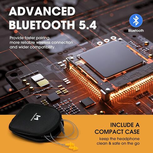 MIPEACE Bluetooth Earplug Headphones, Neckband Ear Protection Work earbuds-29db Noise Reduction Safety Headphones with Replacement Buds,19+Hour Battery for Lawn Mowing DIY(Blue) in Kuwait