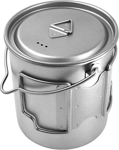 750ml (25.3oz) Titanium Open Flame Compact Ultralight Cup/Pot with Lid, 3.9 in Tall, 3.1 in Diameter, Nylon Travel Case 105 Grams | EVOLY OUTDOORS in Saudi Arabia