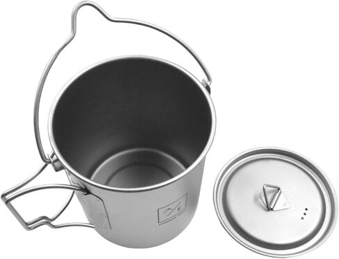 750ml (25.3oz) Titanium Open Flame Compact Ultralight Cup/Pot with Lid, 3.9 in Tall, 3.1 in Diameter, Nylon Travel Case 105 Grams | EVOLY OUTDOORS in Saudi Arabia
