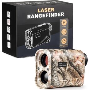 Hunting Laser Rangefinder, Rangefinder for Bow Hunting with Angle Compensation, 6X Zoom Golf Range Finder for Shooting, Hunting, Deer