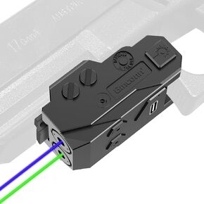 Gmconn Rechargeable Green/Blue/Red/IR/Purple Beam, Low Profile Beams Compatible with 21MM Rail
