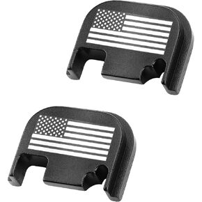 2Pcs Rear Cover Slide Back Plates for Glock Gen 1-4, Aluminum Engraved Back Rear Cover Plates Fit for Glock 17 19 21 22 23 24 26 27 29 30 31 32 33 34 35 36 37 38 39 40 41 (Skull)