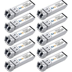 10GBase-SR SFP+ Transceiver, Gigabit Multimode SFP LC Duplex Transceiver,10G 850nm MMF, up to 300 Meters,Compatible with Cisco, Ubiquiti , Mikrotik,Netgear, Fortinet,D-Link,Linksys and More(10 Pack)