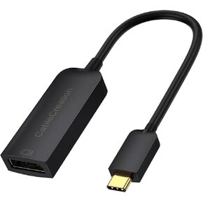 محول CableCreation USB C إلى DP 4K@60 هرتز، محول USB C إلى DisplayPort، متوافق مع iPhone 16 15 Pro Max Plus، MacBook Pro Air، Mac Mini، iPad Pro، XPS، Galaxy، Rift S، أسود