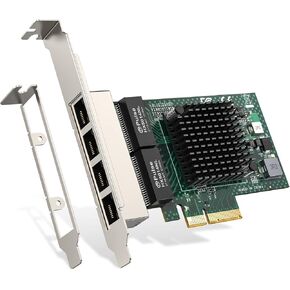 EDUP Gigabit Quad Port Ethernet Server Adapter NetXtreme BCM5719 RJ45 Quad-Port Network Card PCI Express 1000M NIC Ethernet Card with Low Profile for Windows Server/Linux/Ubuntu/Freebsd/VMware ESX