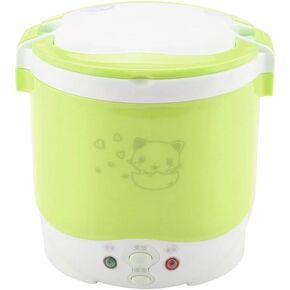 Small Rice Cooker,12v Portable Travel Rice Cooker For Car, Cooking Heating and Keeping Warm Function, Can be Used As a Electric Lunch Box(Green)