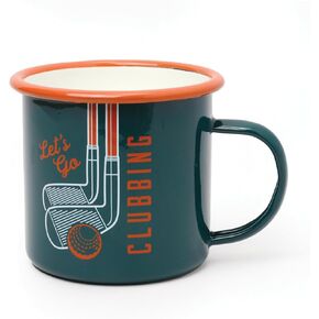 Gentlemen's Hardware - "Let’s Go Clubbing Enamel Mug, Ideal for Camping, Golfing, & Backpacking, Fun Design, For Hot & Cold Beverages, Easy to Clean, Convenient (11oz)
