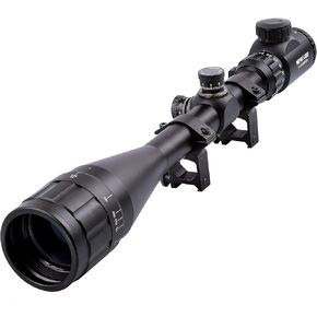WIPBOTE 6-24x50 Illuminated Rifle Scope with 20mm Picatinny Rail Mount for Rifle Hunting - Red Green Reticle