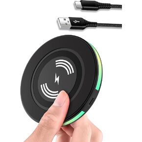 Samsung Wireless Charger for Samsung Galaxy S23 Ultra S22, 15 W QI Wireless Charging Pad for Apple iPhone 15 Pro Max 15Pro 15 Plus 14 13 12, Android Google Pixel 8 Pro 7 7a 6 pro Qi-Enabled Cordless