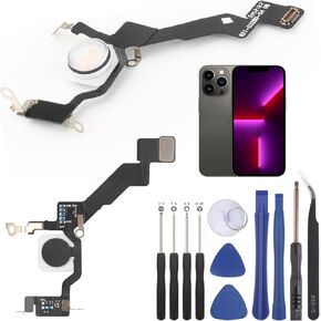 Flash Light Flex Cable Replacement for iPhone 13 Pro Max Flashlight Flex Cable Module Replacement for iPhone 13 Pro Max A2641 A2643 A2644 A2645 A2484 Repair Accessories with Screwdrivers