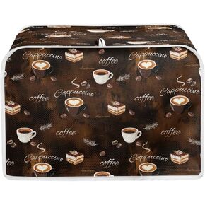 Mumeson Coffee Print Toaster Covers Kitchen Accessories Decor Bread Maker Oven Protector Covers 2 Slice Toaster Dust Proof Fingerprint Covers Kitchen Decoration in Kuwait