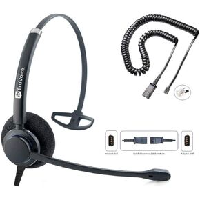 TruVoice Agent HD-750 Headset with HD Sound and Ultra Noise Canceling Microphone - Compatible with Cisco 6XXX, 78xx and 88xx Series Phones and 7931 7940 7941 7942 7945 7960 7961 7962 7965 7970 7975
