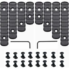 8 Pack Picatinny Rail Polymer Picatinny Rail Single Picatinny Rail, 5 5 7 7 9 9 11 11 Slots Black