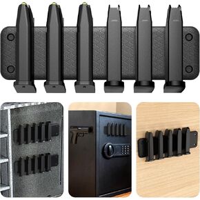 Magnetic Ammunition Holder，Double Sided Gun Magnet for Gun Magazines, Knives, Organize Mount in Gun Safe, Cabinet, Wall, Door, Ammo Storage Accessories for Handgun, Pistol and Rifle Mags